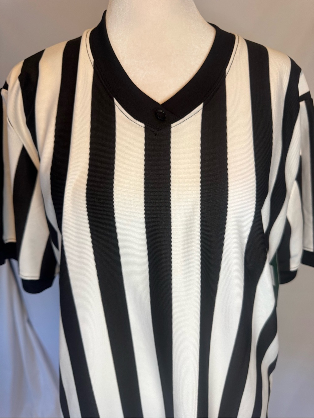 Men's Black & White Short Sleeve Striped Referee Tee